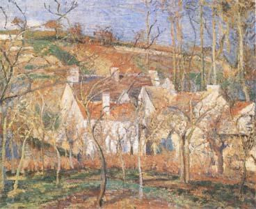 Red Roofs(Village Cornet,Impression of Winter) (mk09), Camille Pissarro